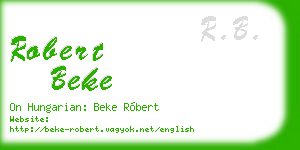 robert beke business card